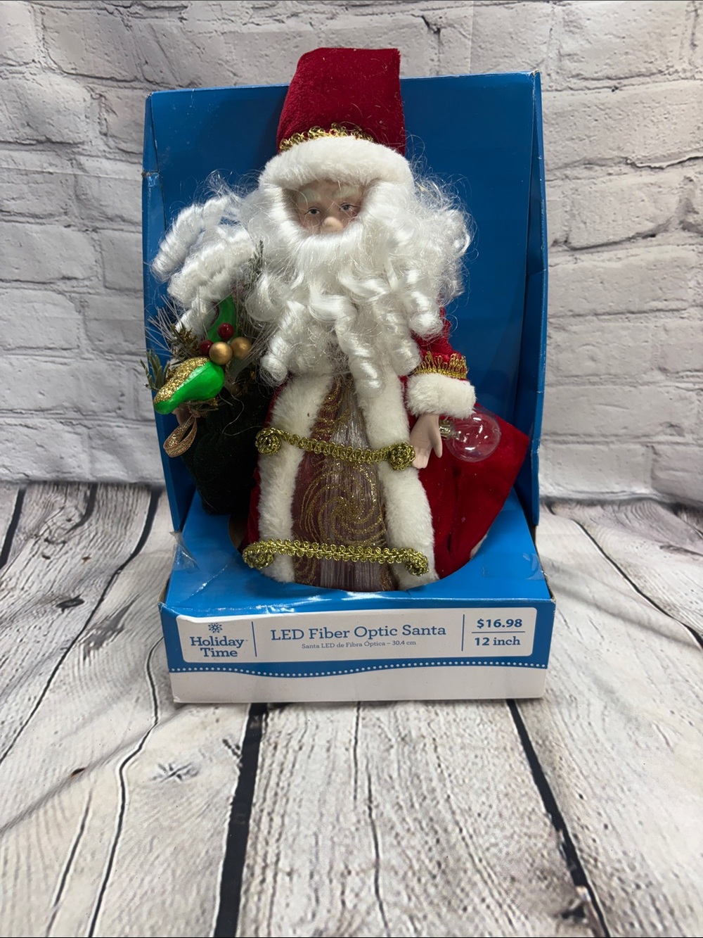 Holiday Time Red and White LED Fiber Optic Santa Figurine